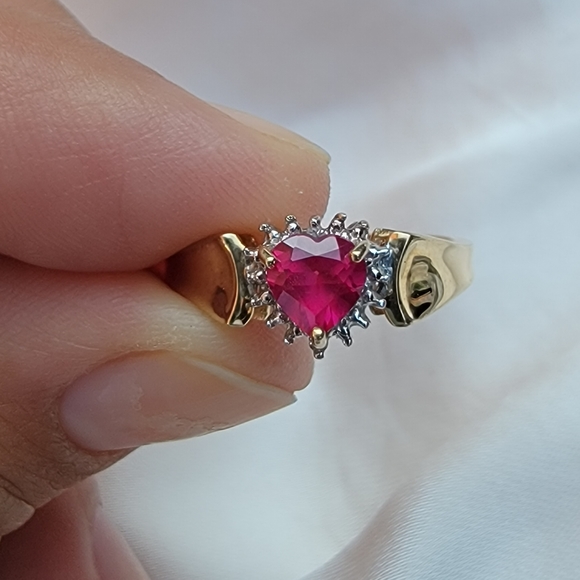 Stampd Jewelry - Vintage Ruby Heart Ring 10k Solid Gold